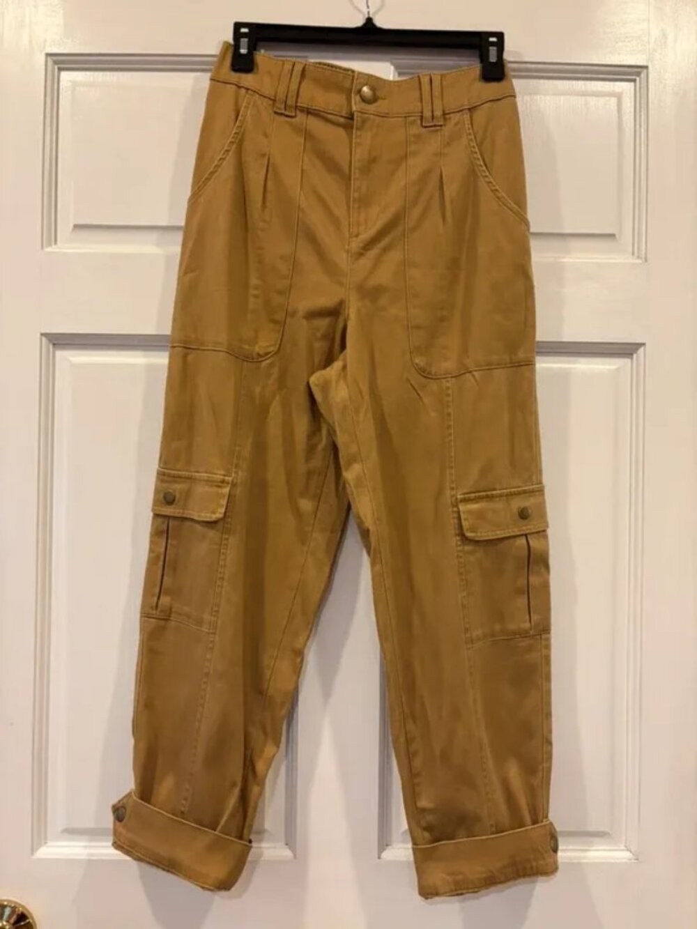 Knox Rose XS High Rise Casual Fit Ankle Cargo Pants Khaki Tan